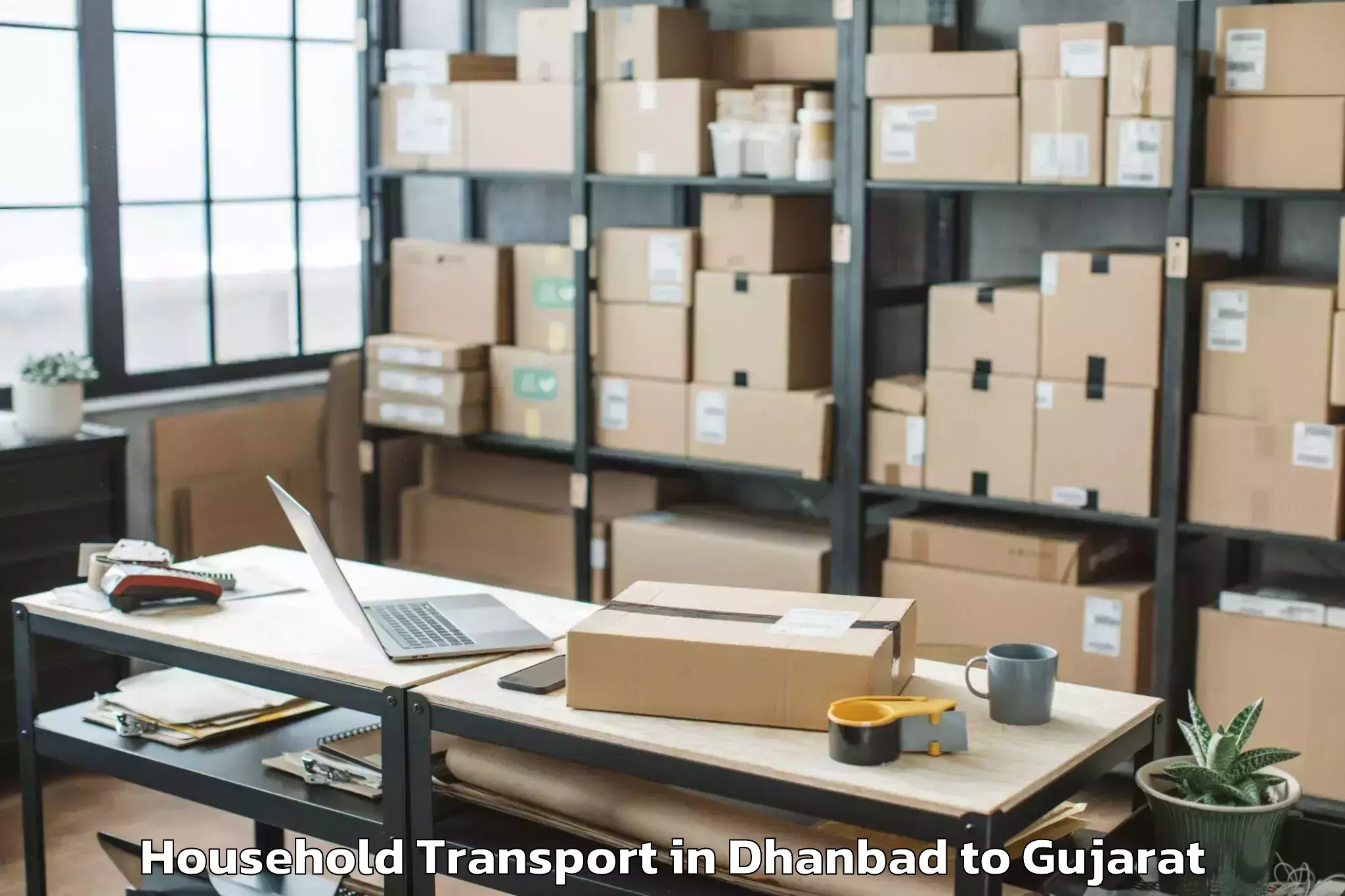 Affordable Dhanbad to Bardoli Household Transport